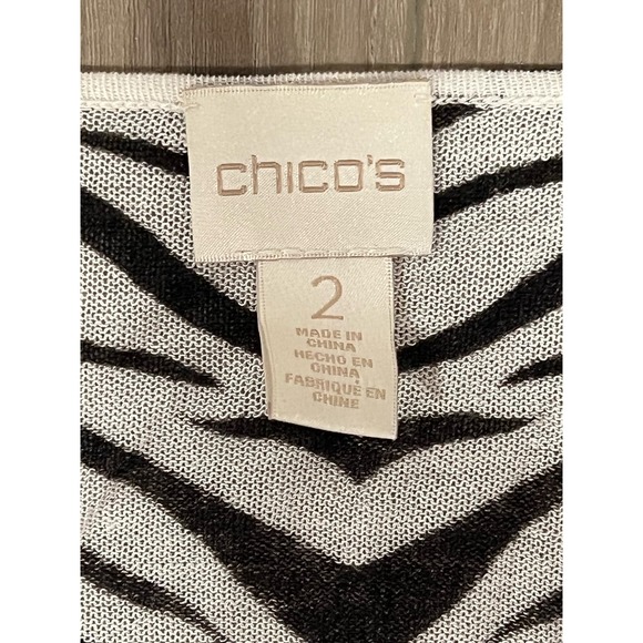 Chico's Zebra print open front cardigan, Sz 2, 692-T - Picture 3 of 4
